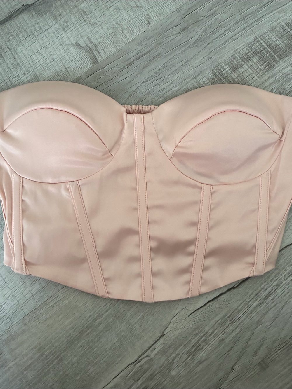 satin strapless bustier corset top
